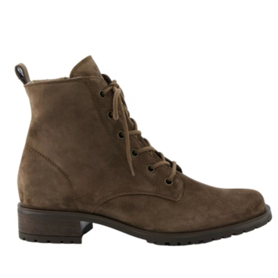 Brown Suede Leather Lace Up Booties. New